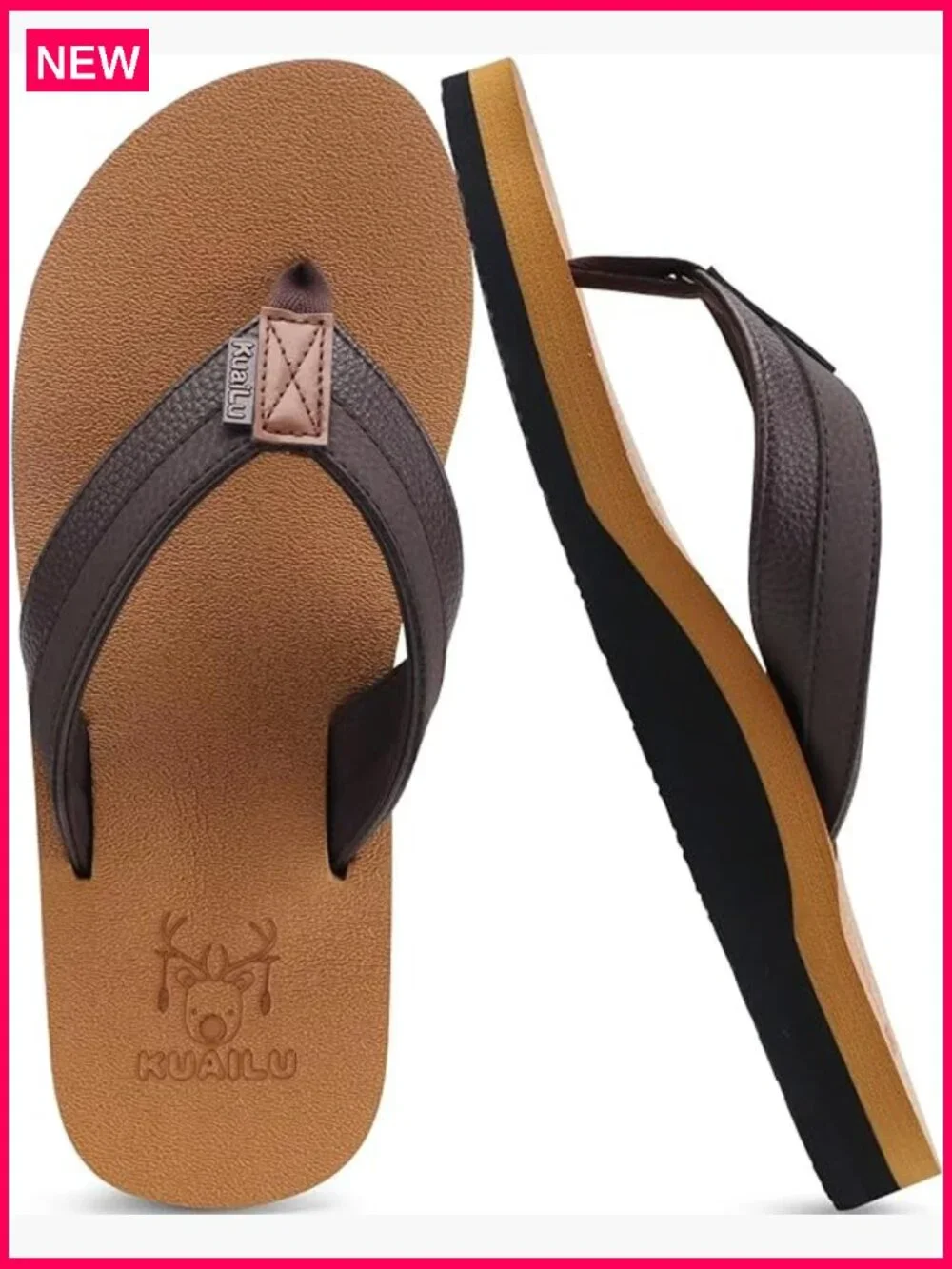 Men's Yoga Mat Flip Flops with Arch Support Cushion Walking Thong Sandals